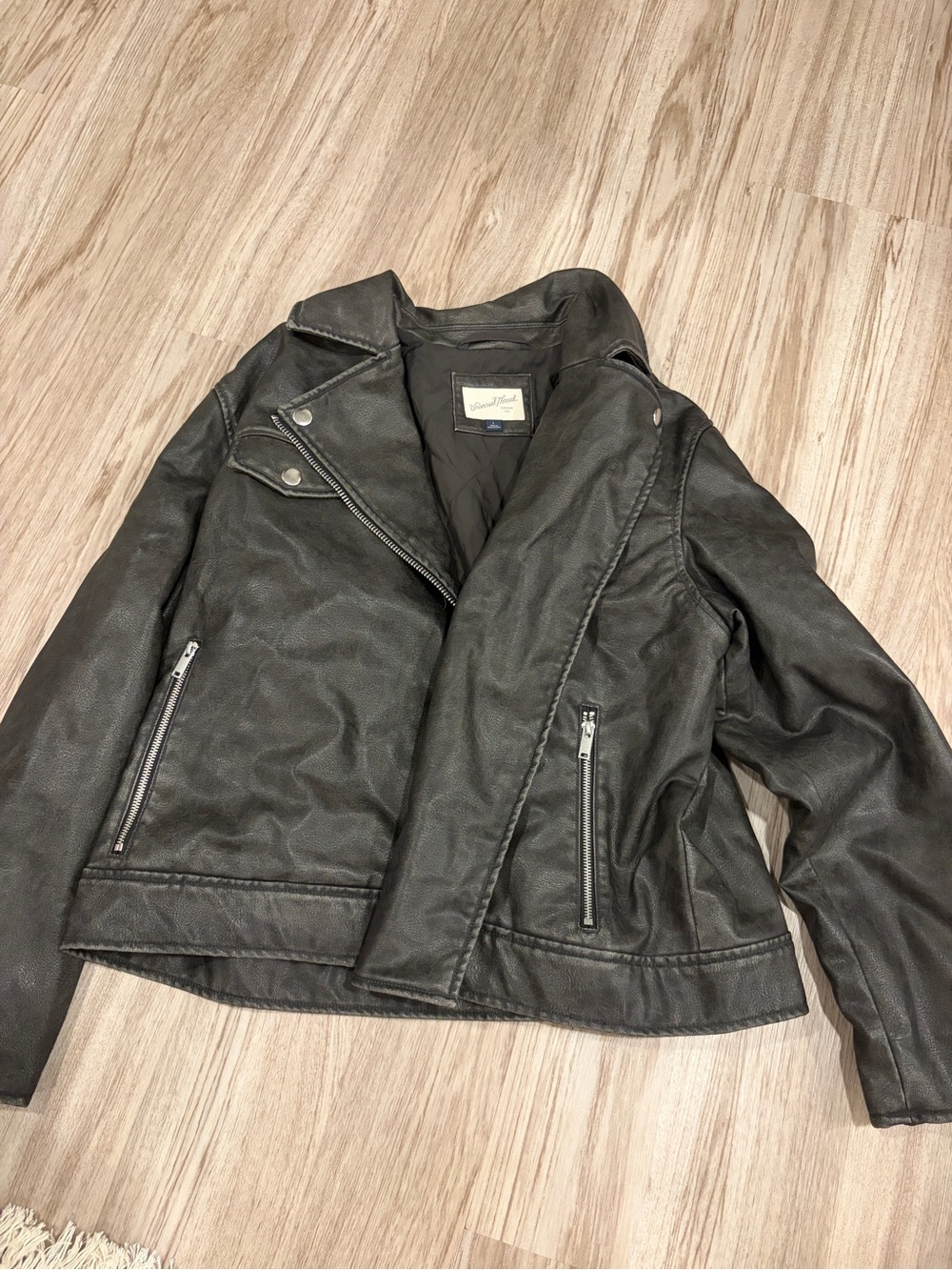 Universal Thread Black Faux Leather Moto Jacket